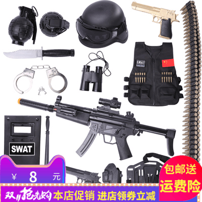 儿童小特警COS套装战术背心电动手枪 护目镜