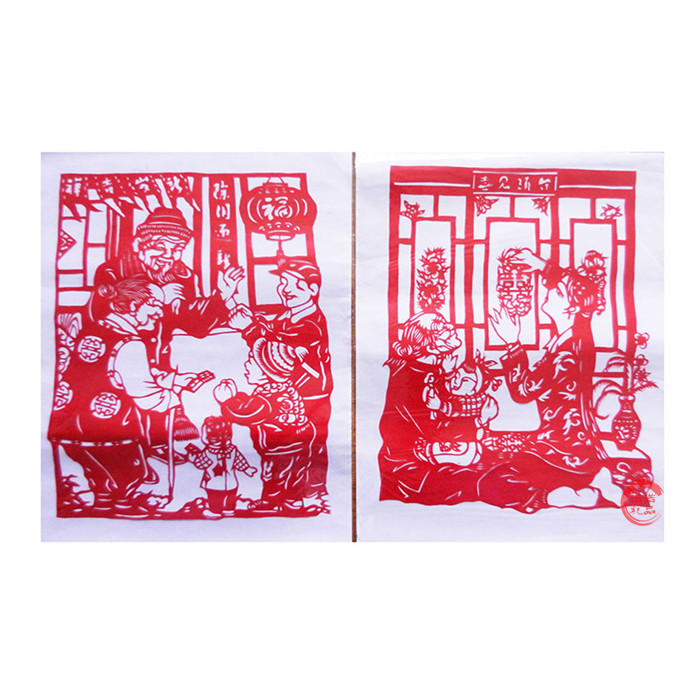 手工剪纸 民俗题材单张大套系列 外事礼品年货装饰画手工艺品