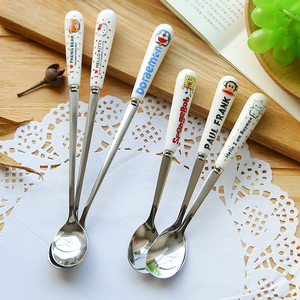 个性创意陶瓷手柄杯勺