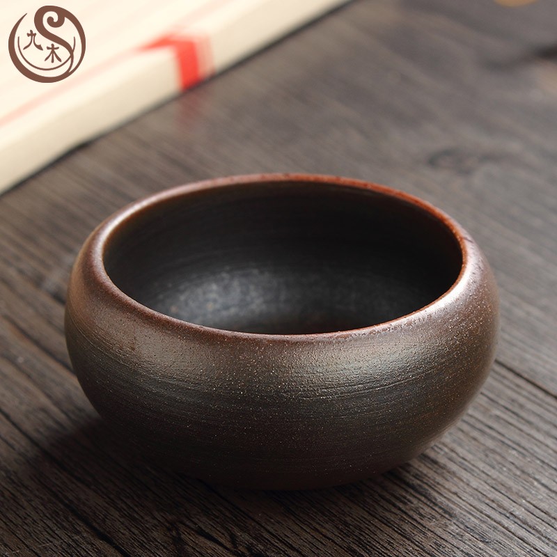 九木 台湾柴烧工艺 柴烧粗陶茶杯 纯手工品茗杯 功夫茶具个人杯