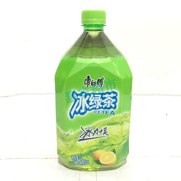 【超市发货】康师傅冰绿茶1l柠檬味茶饮料冰力足江浙沪皖8瓶包由