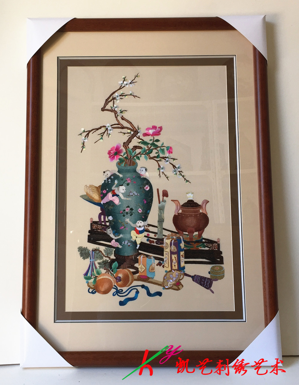 苏绣成品刺绣精品福瓶客厅玄关挂画手工刺绣精品画苏州刺绣画包邮