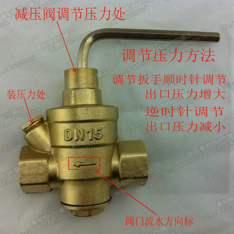 黄铜家用带表自来水减压阀 稳压阀 热水净水器饮水机用4分 6分