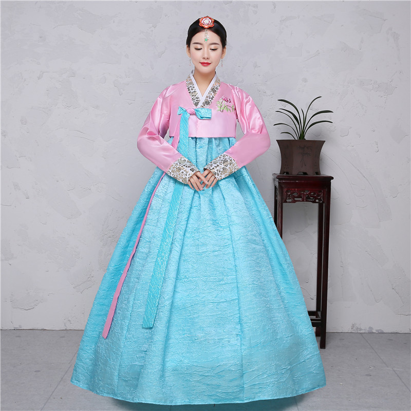 新款韩国古装传统韩服女宫廷礼服少数大长今朝鲜族舞蹈表演出服装