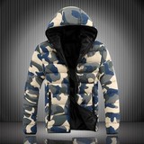 2017冬装新款迷彩羽绒服男短款韩版修身加厚男装情侣装棉衣外套潮