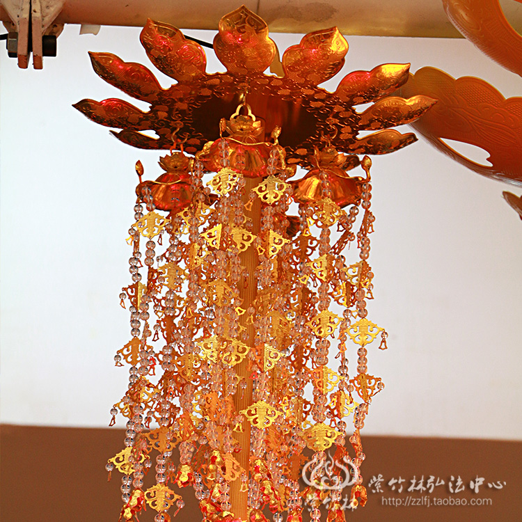 紫竹林 佛教用品供佛装饰供具 双层璎珞灯笼鎏金莲花灯寺院供佛灯