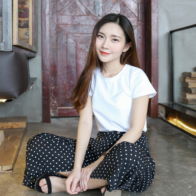 心蓝家自制 小个子女装150/xs夏季新款百搭纯棉白色矮个子短袖T恤