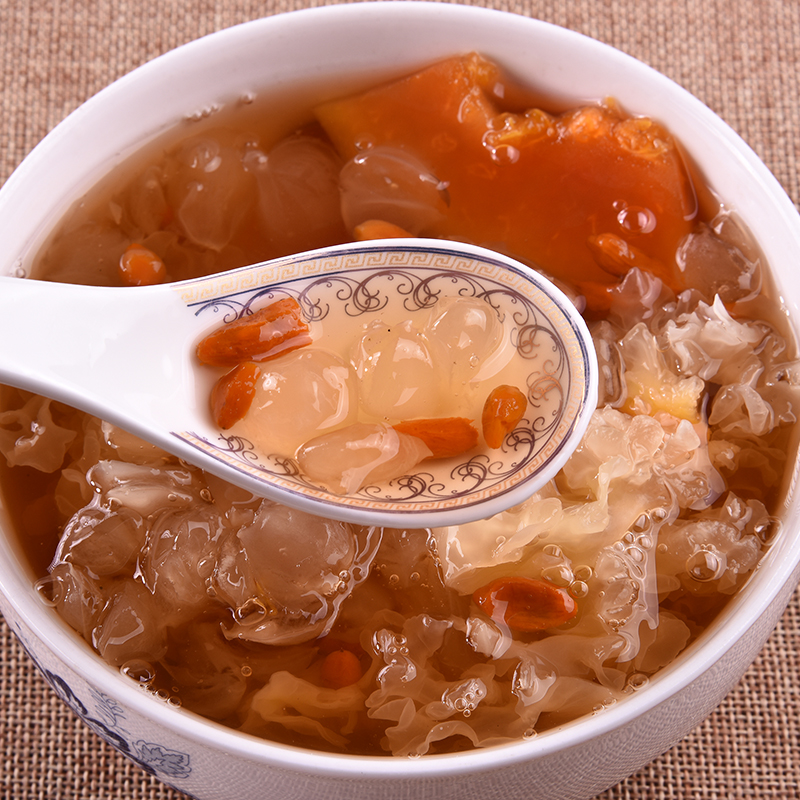 木瓜皂角米银耳羹 润肤补颜 广东煲汤糖水材料 港式甜品ts009