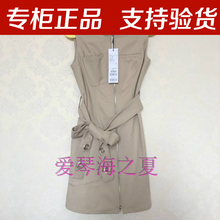 驼色系腰带无袖 代购 连衣裙170122096 夏装 2017Etam艾格专柜正品