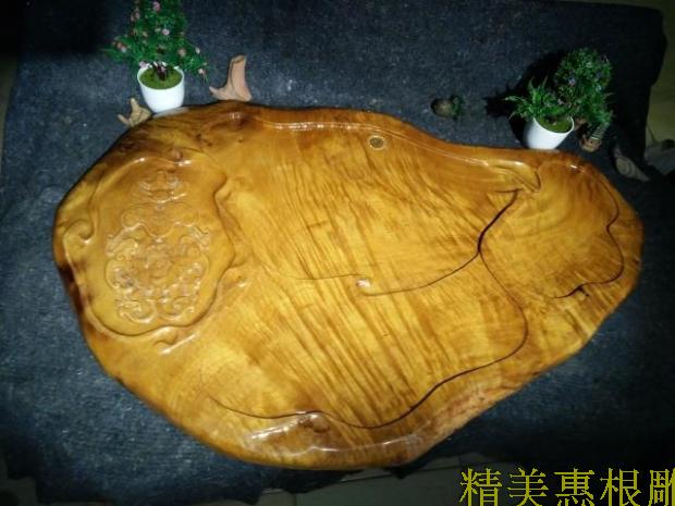 金丝楠茶盘大号整体无拼接金丝楠木根雕实木茶盘茶海--厂家直销