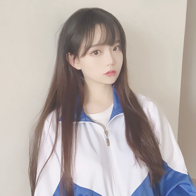 韩国时尚学院风假发 清纯女生薄刘海长直发 网红软妹化妆整顶假毛