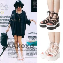 日本R&E VIVI2016年6月揭载绑带罗马坡跟松糕厚底凉鞋 潮鞋rezoy