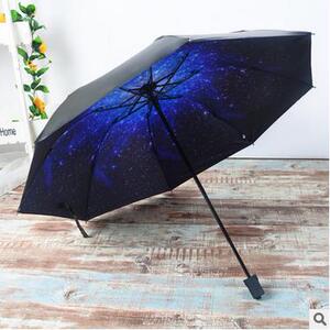 黑胶太阳伞三折晴雨两用伞