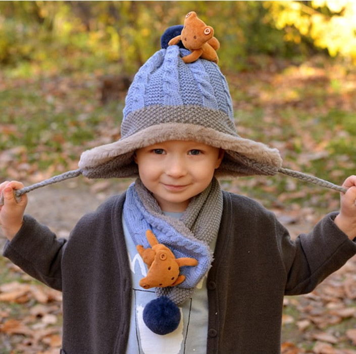 正品[儿童冬季帽子围巾]儿童冬帽子围巾女评测