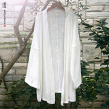 慕刻原创棉麻汉服风衣防晒衣男薄披风禅修轻薄宽松大码夏清凉新款