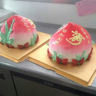 过寿寿桃生日蛋糕动物奶油娃娃手工烘焙常熟同城配送货到付款