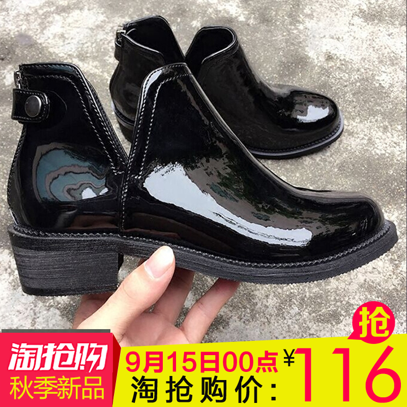 漆皮靴子女冬_特价|包邮_漆皮鞋女韩版潮,漆皮