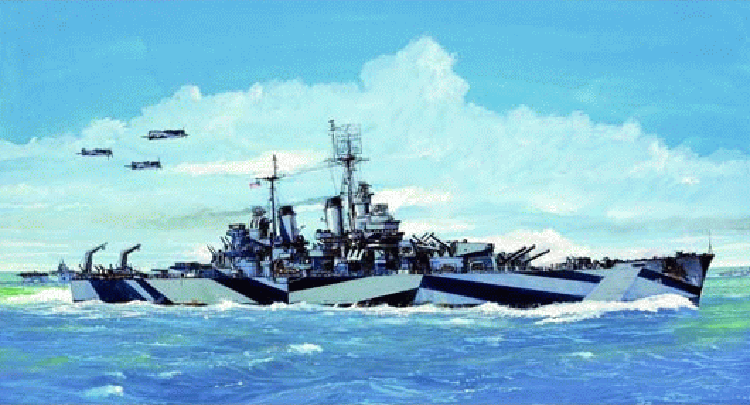 包邮 号手 拼装模型 05725 1:700 美海军巴尔的摩重巡洋舰1944年