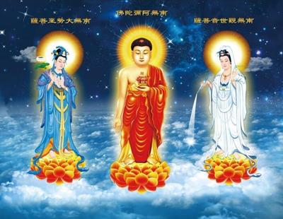 佛教禅文化壁纸 东方西方三圣大型壁画 高清佛堂背景墙墙纸壁布