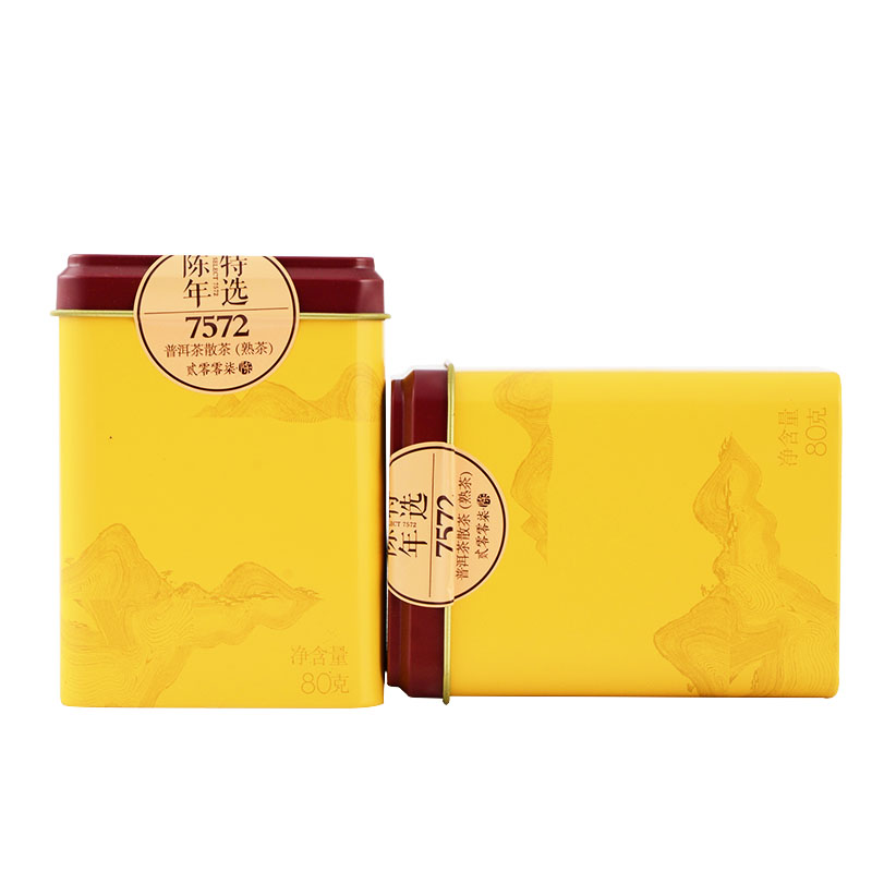 大益普洱茶7572熟茶罐装散茶老熟茶2007熟普云南勐海茶厂80g701