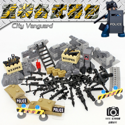 第三方军事战术武器配件兼容乐高积木防爆特警