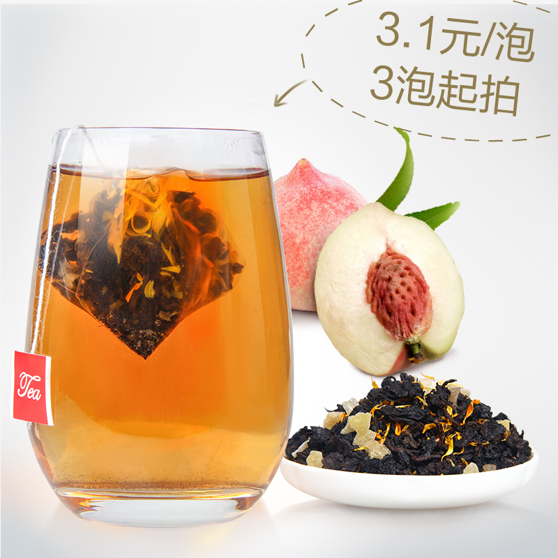 台源养生白桃乌龙茶进口花草茶组合袋泡热冷泡茶包三角满20个包邮