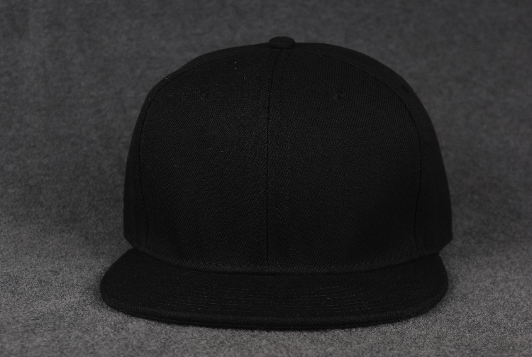 男女士帽子平檐帽平沿帽棒球帽嘻哈帽纯黑色光身帽型撑 不易变形