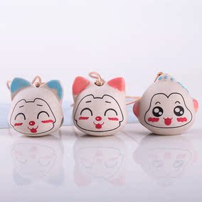 手工 卡通阿狸呆萌表情情侣系列包包挂饰 陶瓷铃铛饰品车挂 门饰
