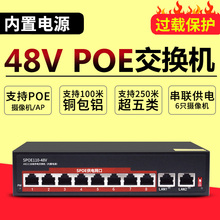 带网络监控摄像头无线AP 2个级联 48V百兆供电模块 8口POE交换机