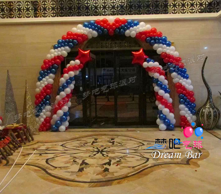 造型气球拱门拱桥门五角星立柱开业周年庆节日派对新年年会装饰