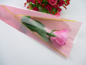金三角单支玫瑰包装袋 单支袋 玫瑰袋 哑金线单