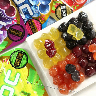 满78包邮日本悠哈糖UHA味觉糖100%葡萄果汁包裹软糖QQ水果糖40g