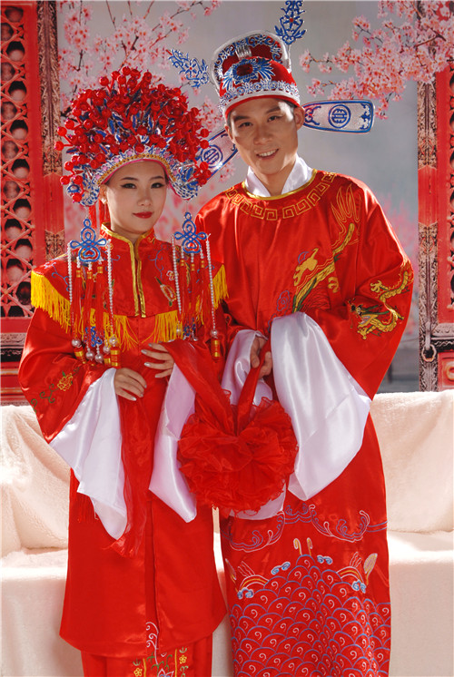 大地主古代结婚服装服饰凤冠霞帔古装演出服结婚喜服影楼主题服装