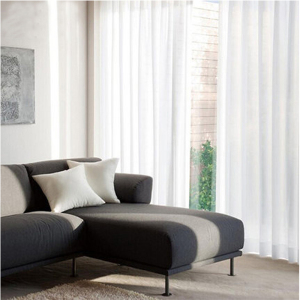 纯白色亚麻成品窗纱