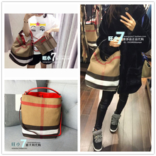 意大利代购折扣正品BURBERRY/博柏利中号格纹水桶包千颂伊同款
