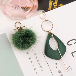 复古木质长款耳环