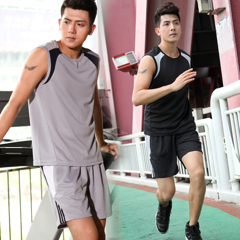 运动背心短裤男