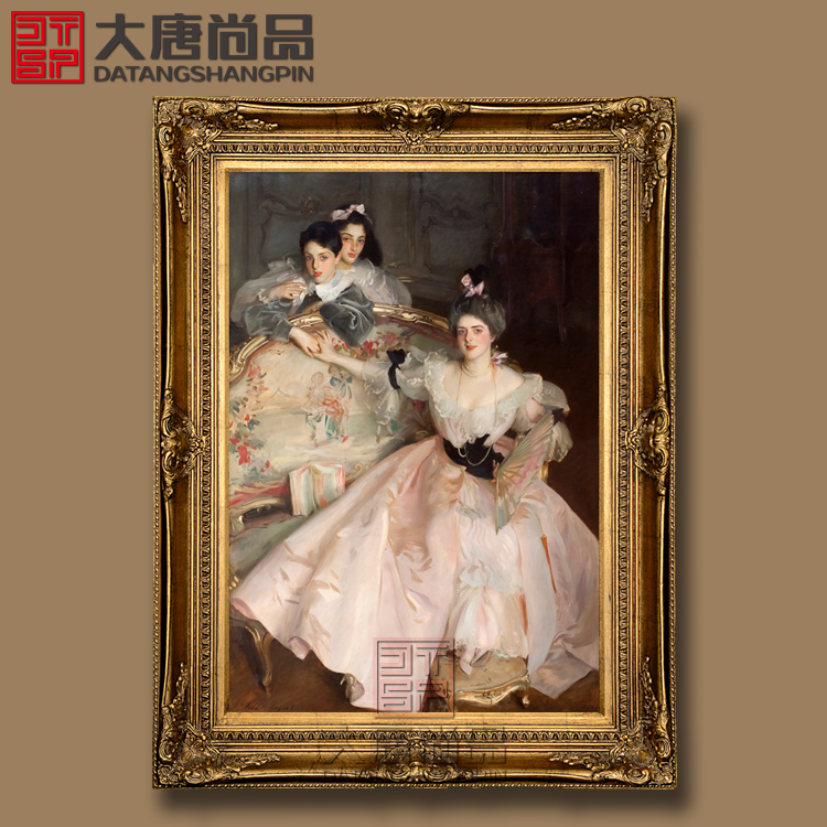 高档欧洲宫廷人物油画纯手绘欧式客厅过道玄关装饰画玄关油画s09