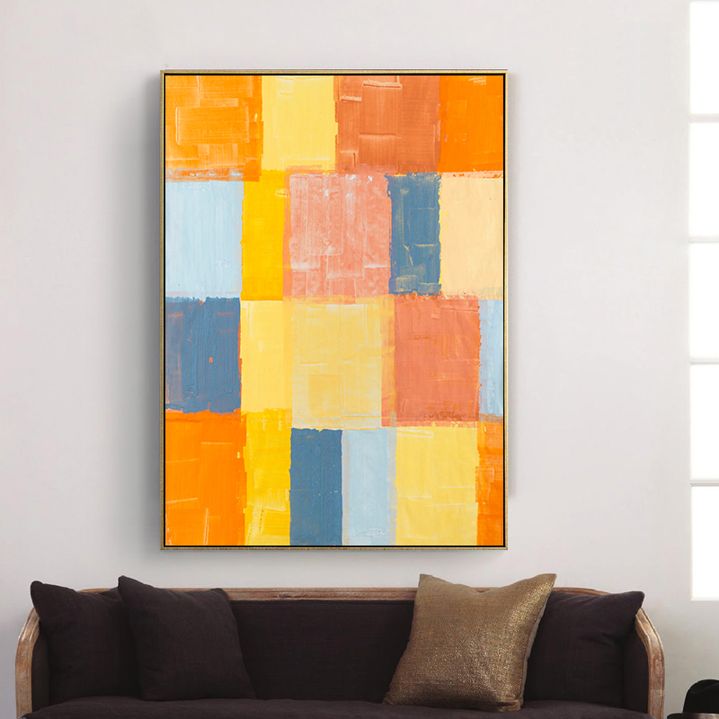 柏轩 抽象油画 现代简约玄关装饰画 餐厅卧室走道挂画