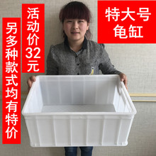 包邮 龟箱塑料过滤造景白色饲养盒子小号整理箱带晒台 乌龟缸大号
