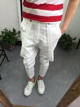 微垮背带修身 休闲裤 小脚9分裤 英伦个性 康子韩国欧美大牌男走秀款