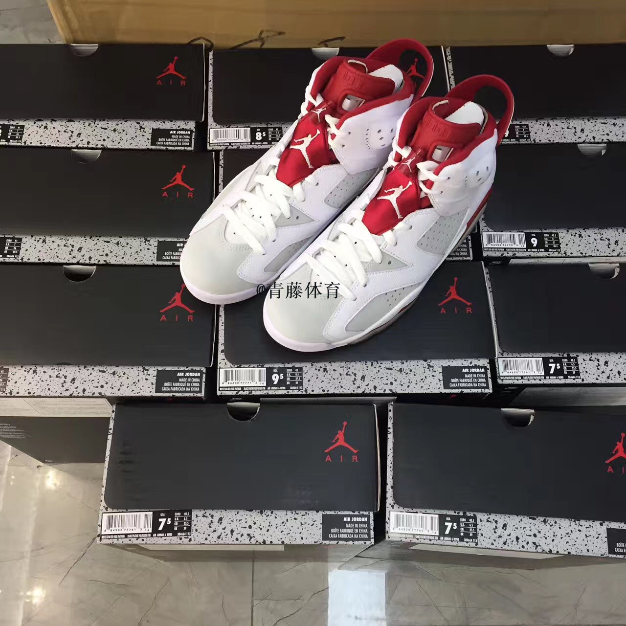 现货air jordan 6 aj6 兔八哥gs 白红魔力红384665-384664-113