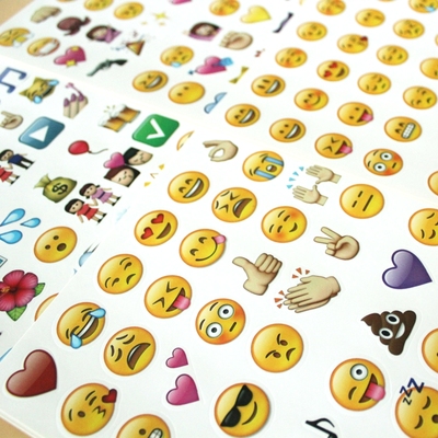 华为手机emoji表情,华为emoji表情 13*18cm emoji plus 微信表情贴纸 4大张192个表情 手机贴纸