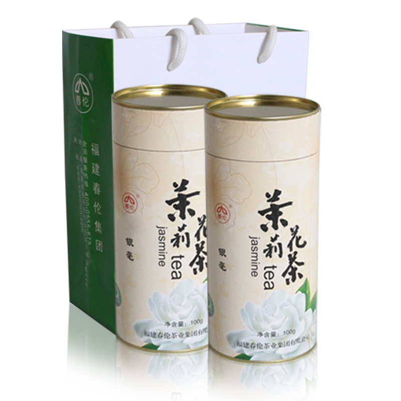 春伦名茶 茉莉银毫 福建茉莉花茶 特级福州花茶新茶叶礼盒茶200g