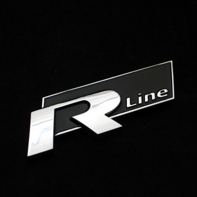 进口r-line车标大众cc尚酷迈腾宝来速腾高6中网r标尾标侧标