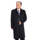 商务加长款爸爸装中老年男装大衣男士毛呢大衣中老年人呢子外套