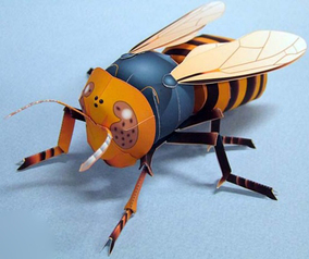 立体折纸手工制作模型剪纸 仿真昆虫 益虫 蜜蜂 3d纸模 剪纸