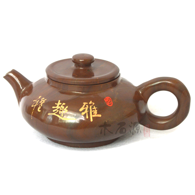 【清幽】天然纯手工正品木鱼石功夫茶具茶壶茶水杯子茶道非紫砂