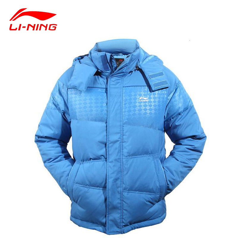 李宁短款男子冬季立领保暖品牌logo运动羽绒服 aymf119-2-1