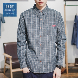 秋季青年潮流格子衬衫